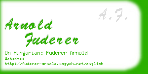 arnold fuderer business card